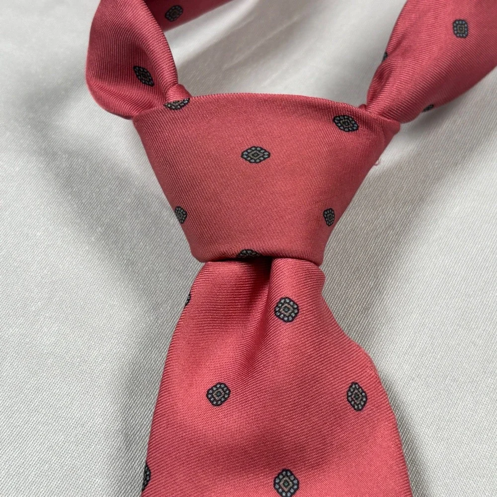 O'Connell Lucas-Chelf Necktie Men OS Red Pink Silk Medallion‎ Equestrian Lot 2